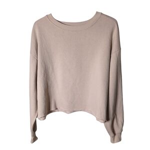 **4/$20**‎ J.O & Co. Light Pink/Beige Sweatshirt Raw Edge Cropped Size S